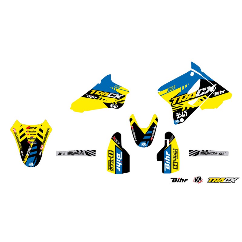 Kit déco KUTVEK Tracx jaune Suzuki RM85