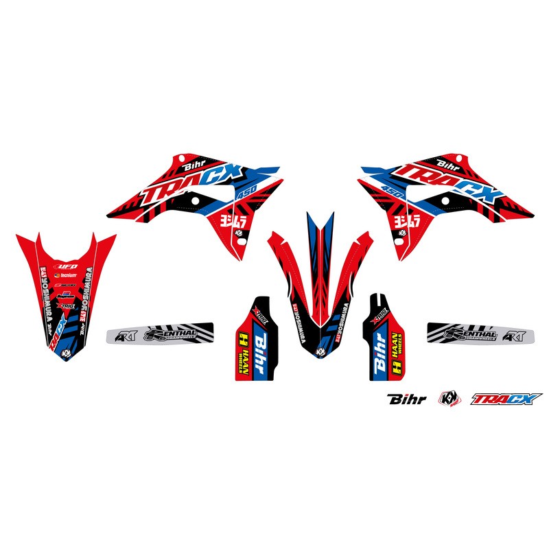 Kit déco KUTVEK Tracx rouge Honda CRF450R