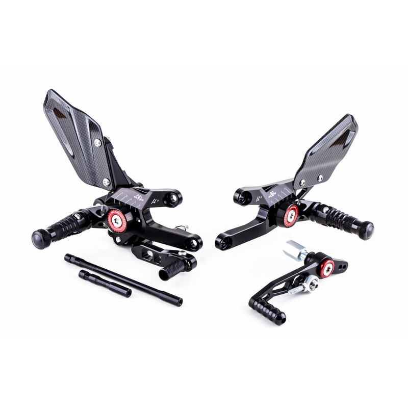 Commandes reculées ajustables GILLES TOOLING MUE2 noir Honda CBR1000RR