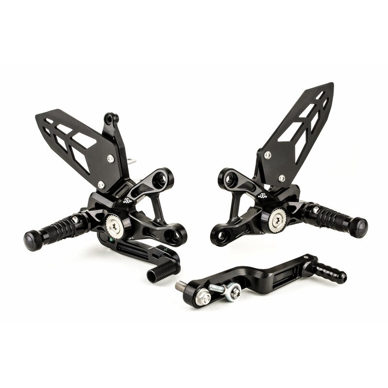Commandes reculées ajustables GILLES TOOLING MUE2 noir Suzuki GSX-R1000