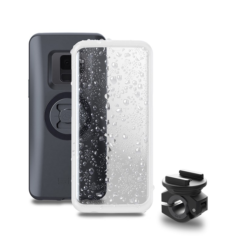 Pack Complet SP-CONNECT Moto Bundle fixé sur rétroviseur Samsung S9/S8