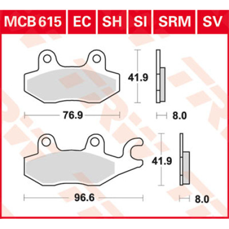 Plaquettes de Frein Avant Droit TRW Métal Fritté Maverick 1000 XXC Can-Am