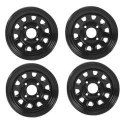 Lot de 4 Jantes Tôle Noire 12x7 - 4x137 4+3 Quad SSV