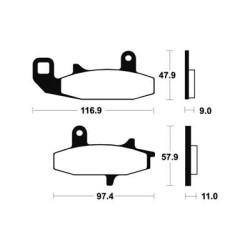 Plaquettes De Frein Mf126 Métal Fritté