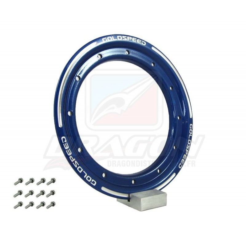 Frette Aluminium Beadlock 10 pouces BLEU Goldspeed