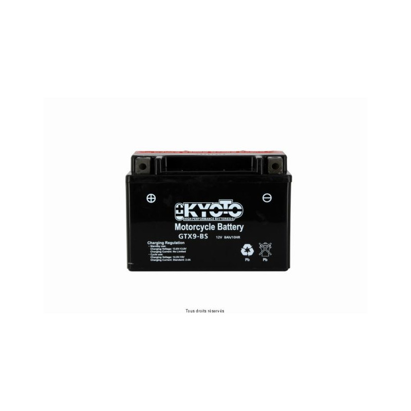 Batterie YTX9-BS Kyoto sans entretien avec pack acide