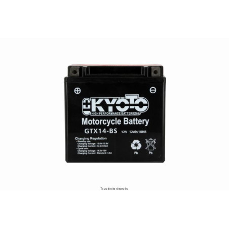 Batterie YTX14-BS sans entretien livrée avec pack acide