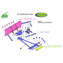 Kit Lame à Neige Multifonction 1.83m Quadrax RZR 570 Polaris Quad Quebec SSV