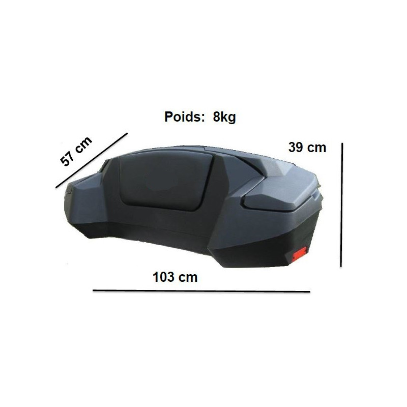 Coffre arrière ART Expedition quad noir 108 Litres