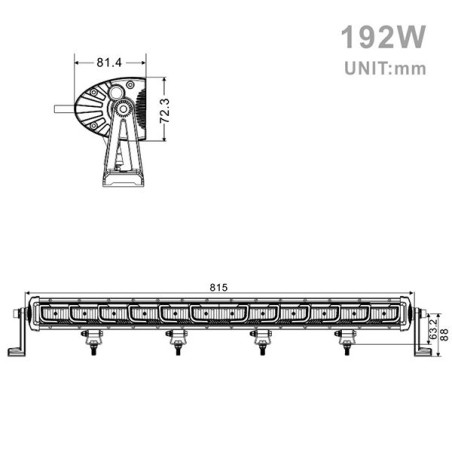 Projecteur Rectangulaire LED 192W 15750 Lumen Epistar LED 81cm