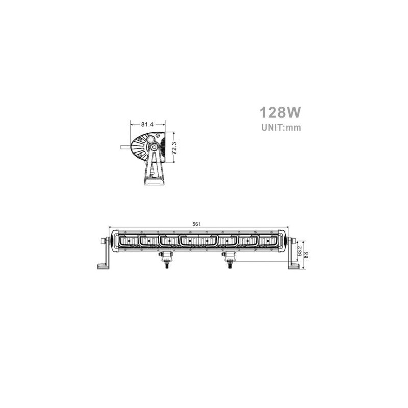Projecteur Rectangulaire LED 128W 10500 Lumen Epistar LED 56cm