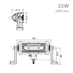 Projecteur Rectangulaire LED 32W 2625 Lumen Epistar LED 18cm