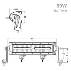 Projecteur Rectangulaire LED 60W 5400 Lumen Epistar LED 31cm
