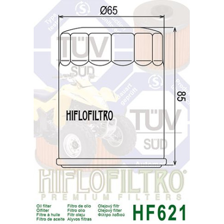 Filtre à Huile Hiflofiltro HF621 Wildcat 1000 Arctic Cat