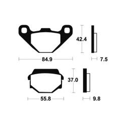Plaquettes de frein Arrière métal fritté Yamaha 300 Grizzly