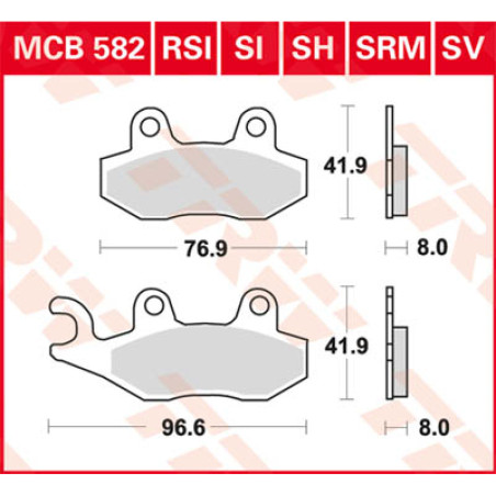 Plaquettes de Frein Avant Gauche TRW Métal Fritté Maverick 1000 XXC Can-Am
