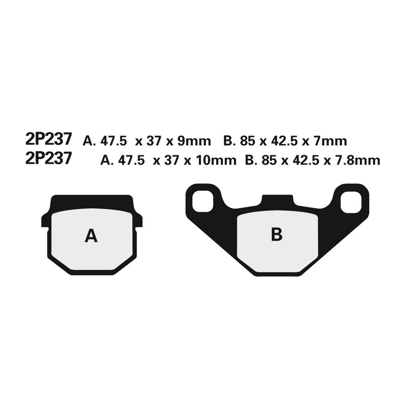 Plaquettes de frein NISSIN route semi-métallique - 2P-237NS