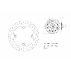 Disque de frein BREMBO Oro...