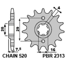 Pignon PBR acier standard...