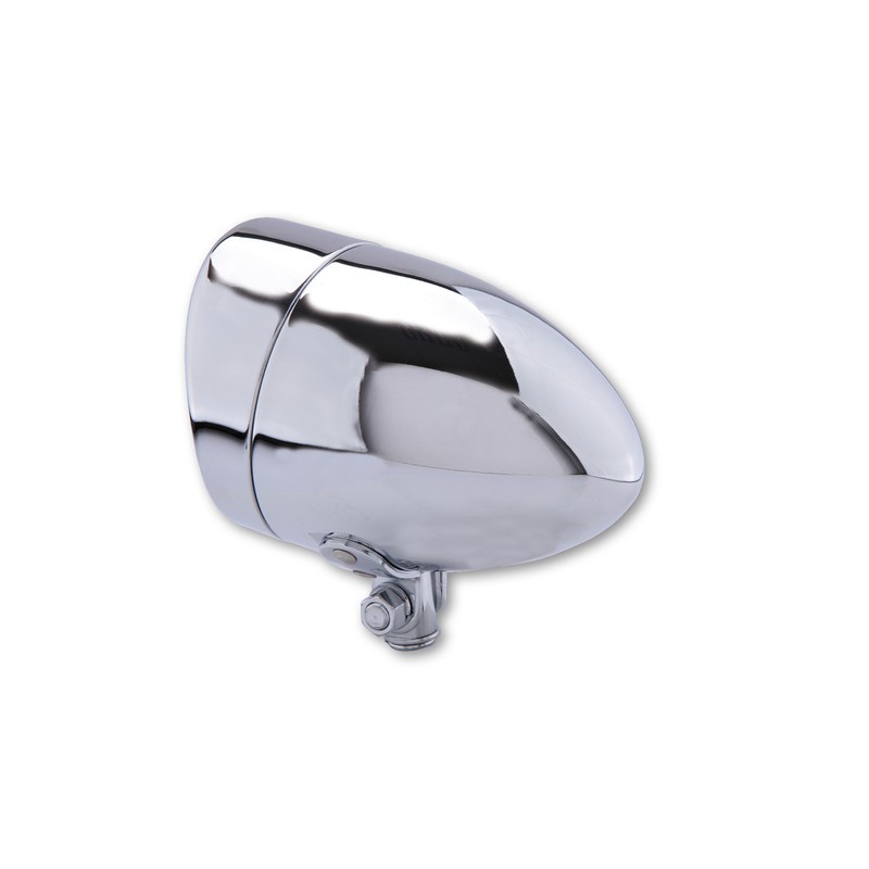 Phare SHIN YO Bullet chrome long avec visière