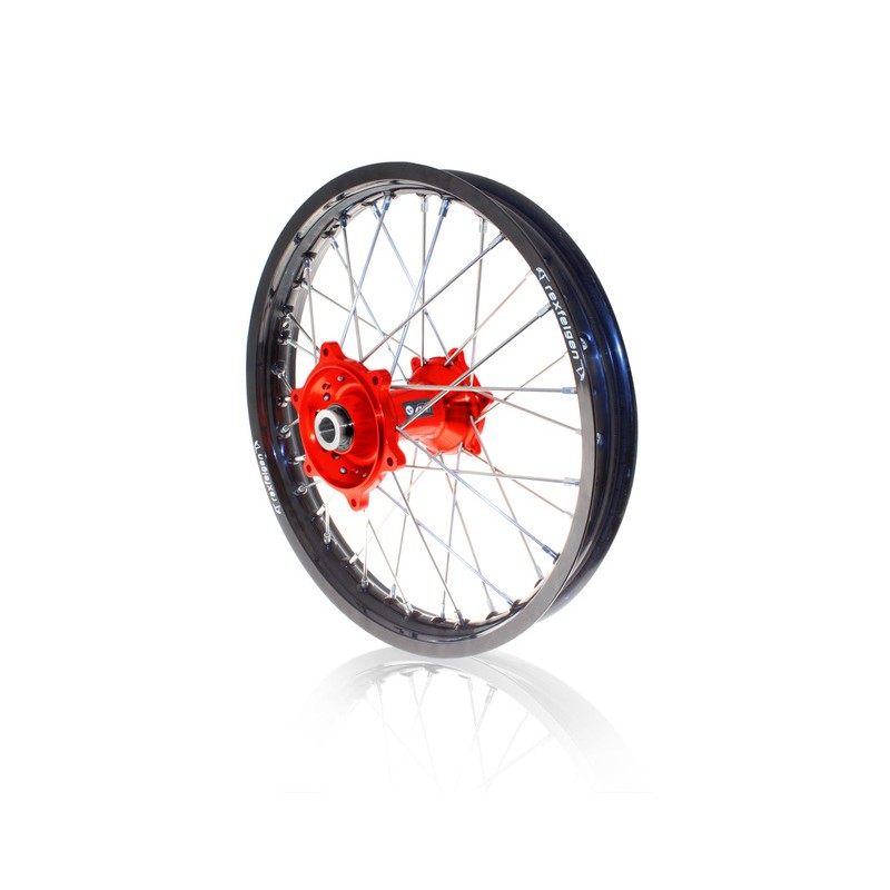 Kit roues complètes avant + arrière ART MX 21x1,60/19x2,15 jante noir/moyeu rouge Honda
