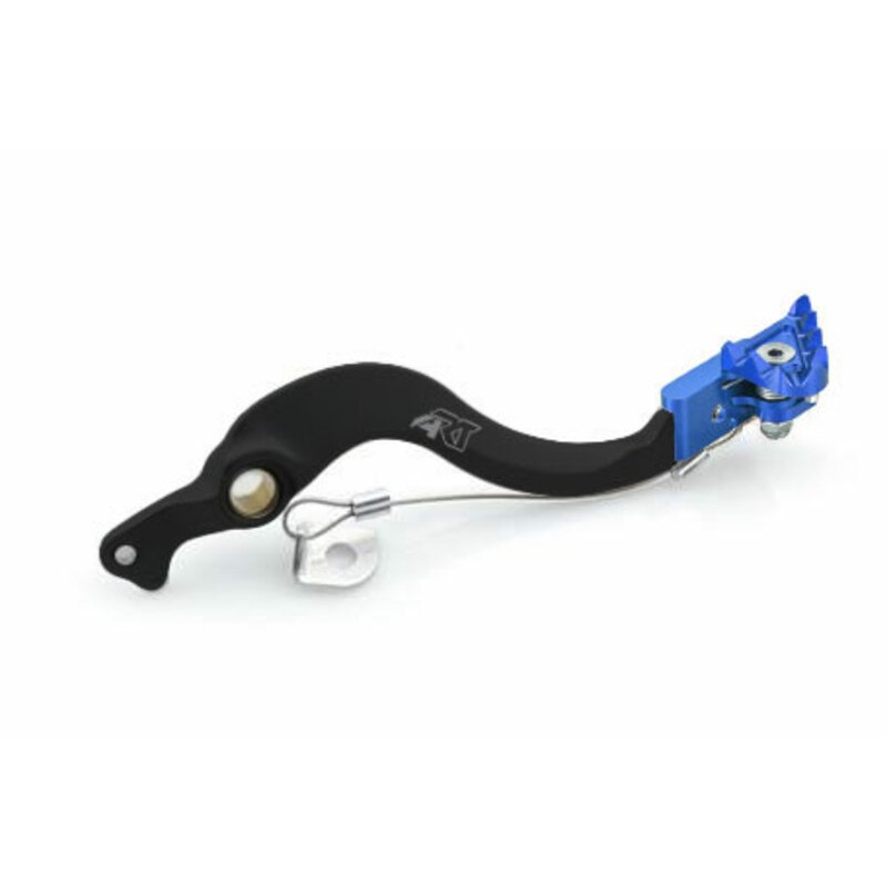 Pédale de frein ART Factory aluminium anodisé noir/embout bleu Husqvarna