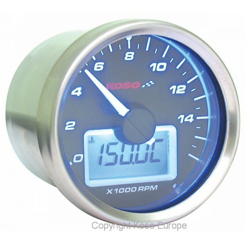 Compte-tour KOSO HD-01R GP Style fond blanc universel
