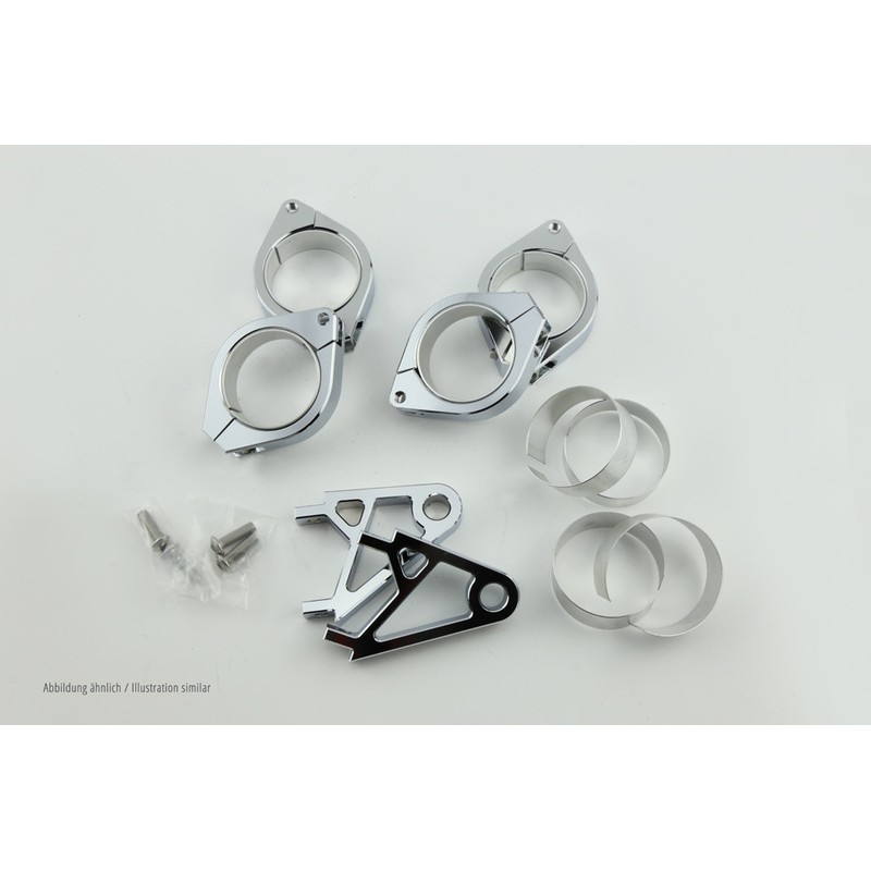 Kit de fixation de phare HIGHSIDER XS 42-43 mm, chromé