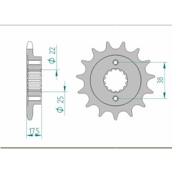 Pignon AFAM acier standard...