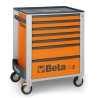Servante mobile d'atelier à sept tiroirs BETA orange