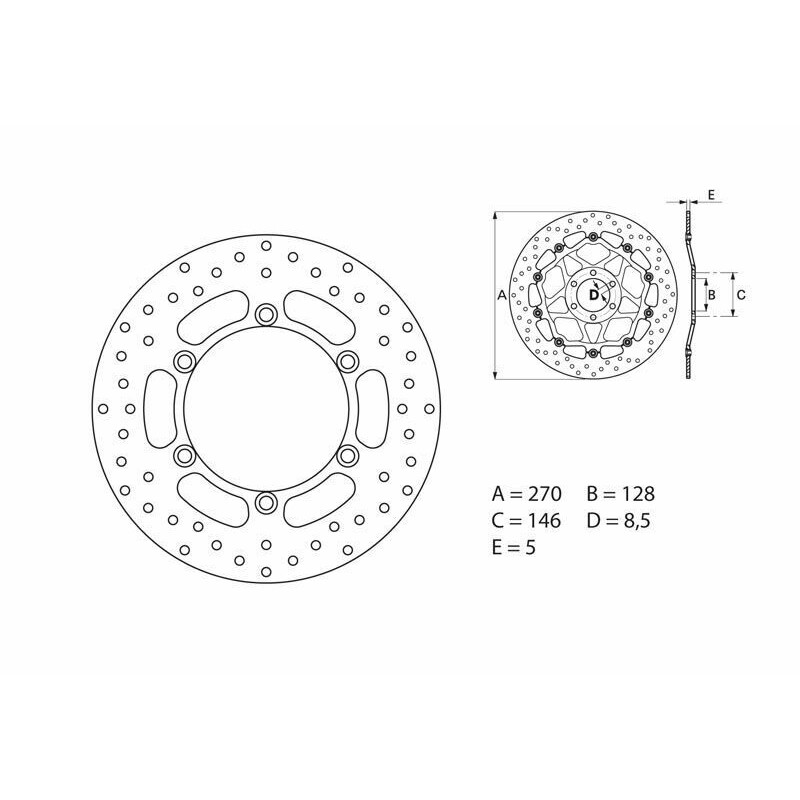 Disque de frein BREMBO Oro fixe - 68B407E6